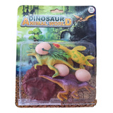 Set De 3 Dinosaurios Con 3 Huevos Y Acc Animal World