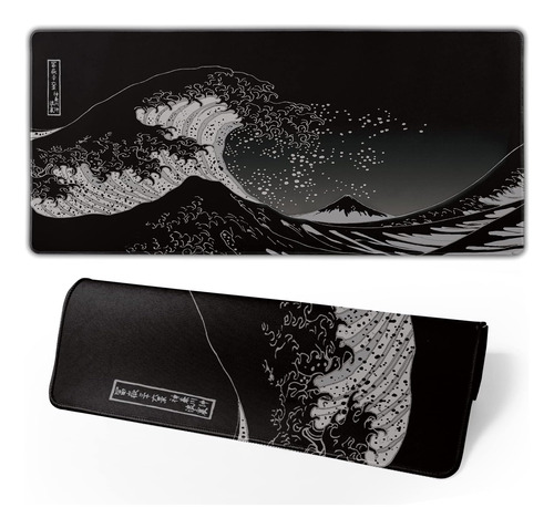 Mouse Pad Grande Con Diseño De Olas Marinas Japon