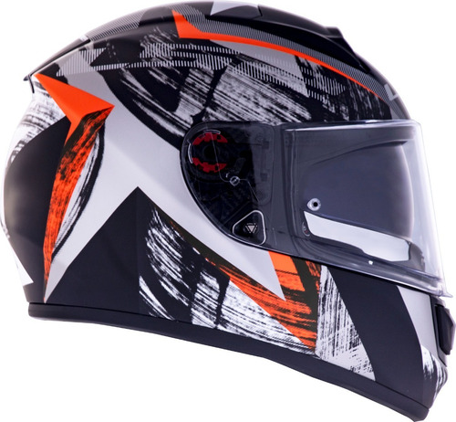 Capacete Ls2 Ff397 Vector Scratch Preto/laranja/branco