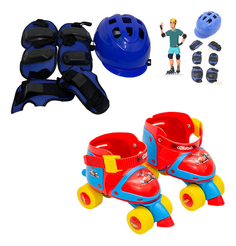 Patines  Para Niños Ajustables + Kit De Protección