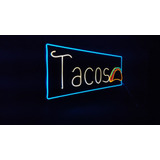Letrero Luminoso Led Neón Tacos Con Control Y Modos De Ilumi