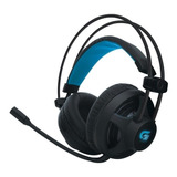 Fone De Ouvido Headset Gamer Pc Fortrek Pro H2 Over Cancelamento De Ruído Led Azul Cor Preto