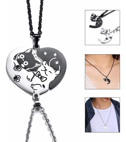 Collares Para Parejas Con Forma De Corazón Con Forma De Gato