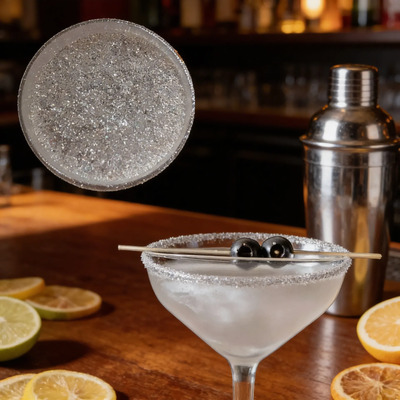 Efecto Glitter Para Bebidas Matizador Comestible Base Plata