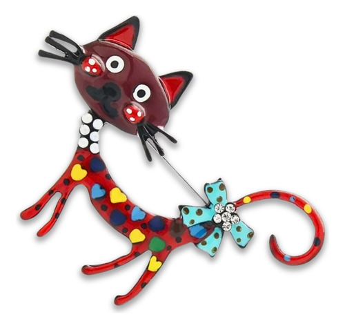 Broche Pin Prendedor Pasador Sujetador Ropa Gato Esmaltado 