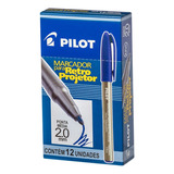 Caneta Retro Projetor 2.0 Azul Caixa C/ 12 Unidades - Pilot