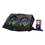 Base Gamer Refrigerante Rgb De Doble Ventilador Unitec N10 