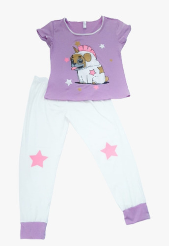 Pijama Pantalón Para Niña - Perrito Unicornio