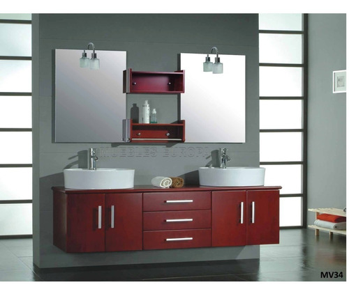 Moderno Mueble Para Baño C Doble Ovalin Lavabo C  Monomando