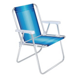 Cadeira Alta Mor Azul Claro/azul Escuro Alumínio Ref.2101