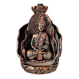 Incensario Cascata Gruta Flor Buda Hindu Meditando Em Resina