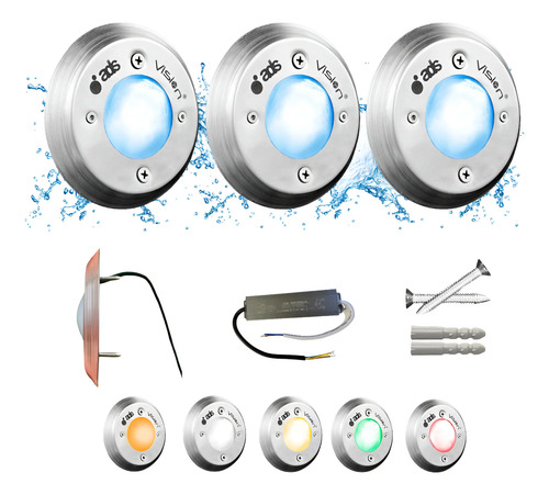 3 Lámparas Led Para Jacuzzi Ads Mini Spa + Transformador | Meses sin interés