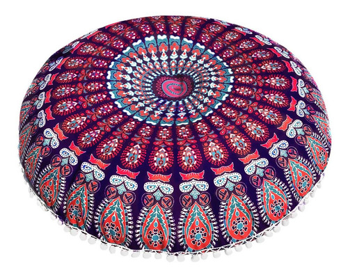 Almohadas De Suelo De Mandala Indio Redondo Bohemio Pi22716