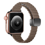 Correa De Eslabones De Cuero Para Apple Watch Pulsera Con H