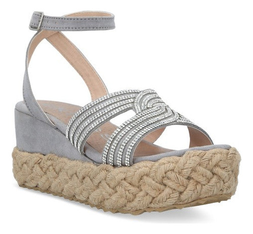 Huarache Formal Pr24153 Textil Piedras Yute Rafia Liso