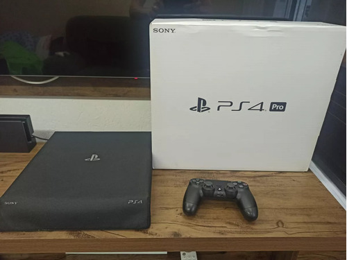 Console Playstation 4 Pro Ps4 1tb 4k Modelo Cuh-7215b Cor  Preto Onyx Na Caixa E Manuais