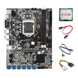 Placa Base B75 12 Usb Btc Mining, Cpu I3 2100, 2 Cables Sata