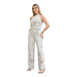 Jumpsuit Con Encaje Mujer Color Ivory 989-78