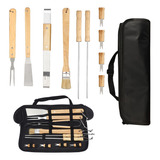 Set Asado Parrilla Picnic Parrillero Herramientas 10uds