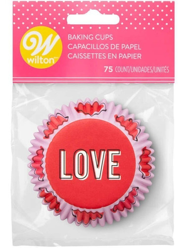 Capacillo Estándar Diseño Corazones Love 75 Piezas Wilton