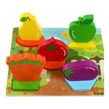 Juego Encajable De Frutas En Madera-juguete Didáctico