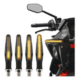 Juego Faros Luz De Giro Led Ambar 12v Para Moto Universales