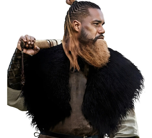 Ropa De Invierno Con Cuello De Piel King Warrior Cloak Shawl Viking