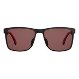 Lentes Gafas Sol Carrera 8026s Polarized Rectangle 57mm Suns Color Matte Black/red Blx/w6 Polarized Color De La Lente Rojo Color Del Armazón Negro Mate