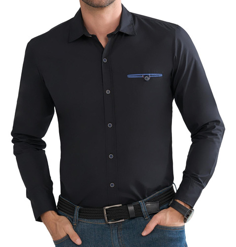 Camisa Angel Negro Para Hombre Croydon