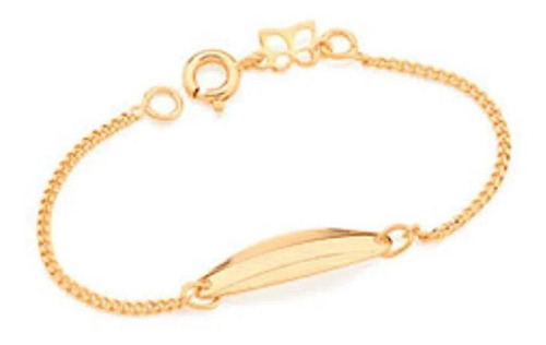 Pulseira Feminina Infantil Folheado A Ouro Rommanel 550305