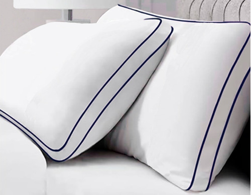 Kit 4 Almohadas  Hoteleras Premium Semi Firmes 2b Azul