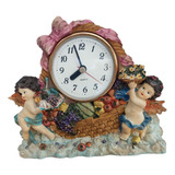 Reloj De Mesa Antiguo Porcelana Italiano Con Angeles