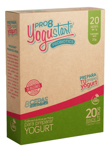 Yogustart Pro8 Probioticos En Polvo Para Yogurt (20 Sachets)