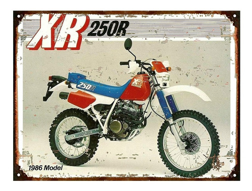 Carteles De Chapa Moto Honda Xr 250 Enduro A048 