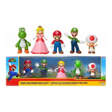Muñecos Súper Mario Bros  Amigos Peach, Yoshi, Luigi Y Toad