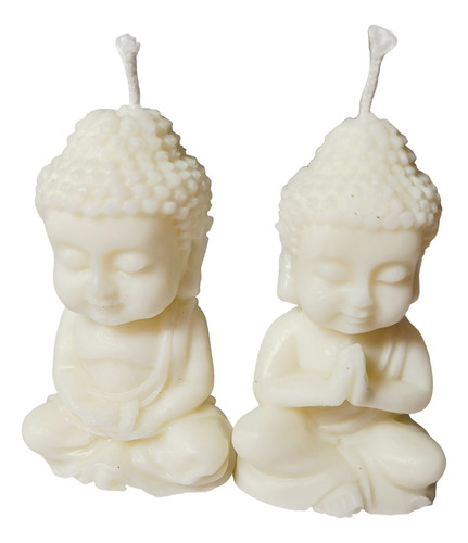 Kit 2 Mini Buda De Vela Decorativo Meditacao Estatua