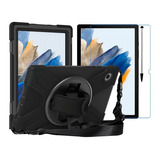 Case Para Galaxy Tab A8 X200 X205 + Alça + Película + Caneta