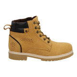 Bota 776985pr Vaca Bitono Liso Logo Grabado Agujetas