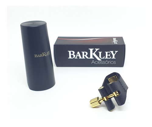 Abraçadeira Sax Tenor Barkley Couro Ressonador Dourado Gold