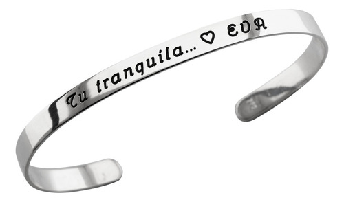 Pulsera Media Esclava  Plata 925 Grabado Sin Cargo