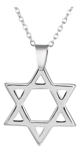 Colar Estrela De David Israel Religioso Aço Inoxidável 