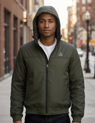 Chamarra Para Hombre Invierno Cazadora Tipo Bomber Capucha | Envío gratis