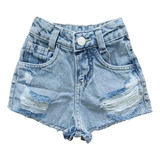 Short Jeans Blogueirinha Menina Destroyed Infantil Mini Diva