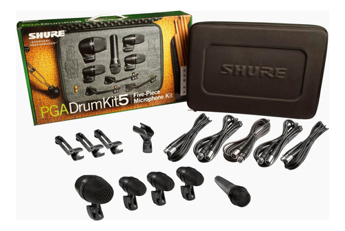 Kit De Microfone Shure Para Bateria Com 5 Pecas Pgadrumkit5