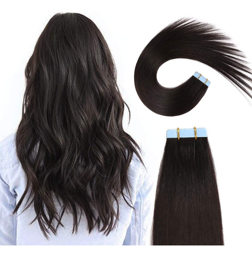 Cabelo Humano Aplique Fita Adesiva Invisivel 35cm - 10peças