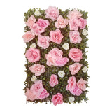 Panel Muro Flores Artificiales 40x60 Cm Rosas Deco Locales