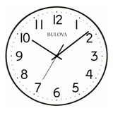 Bulova Office Mate Reloj De Pared, 16 Pulgadas, Blanco Y