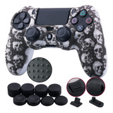 Funda Joystick Ps4 9cdeer Silicona Skull Black