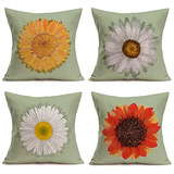 Fundas De Almohada Flores De Margaritas Y Girasoles De ...