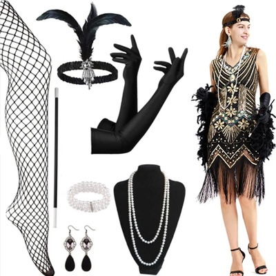 \u002F 1920s Vestido De Cóctel Con Flecos Y Encaje Vintage De . | Envío gratis